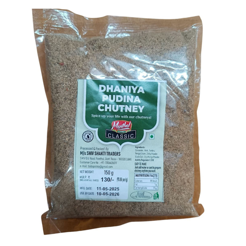 Manthal Dhaniya Pudina Chutney Manthal Dhaniya Pudina Chutney